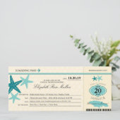 Jamaica Brautparty Boarding Pass Einladung (Stehend Vorderseite)