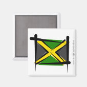 Jamaica-Brush-Flagge Magnet (Vorderseite/Rückseite)