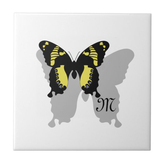 Jamaica Butterfly Shadow Monogram Fliese (Vorderseite)