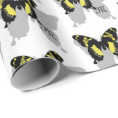 Jamaica Butterfly Shadow Monogram Geschenkpapier (Rolleneckpunkt)