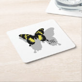 Jamaica Butterfly Shadow Monogram Rechteckiger Pappuntersetzer (angewinkelt)