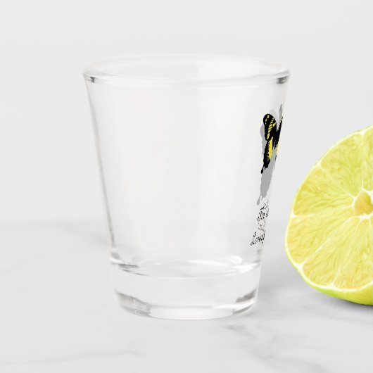 Jamaica Butterfly Shadow Monogram Schnapsglas (Links)