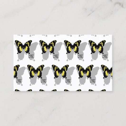 Jamaica Butterfly Shadow Monogram Visitenkarte (Vorderseite)