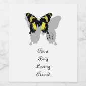 Jamaica Butterfly Shadow Monogram Weinetikett (Einzelnes Label)