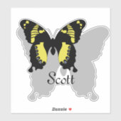 Jamaica Butterfly Shadow Name Tag Aufkleber (Blatt)