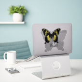 Jamaica Butterfly Shadow Name Tag Aufkleber (Laptop auf Schreibtisch)