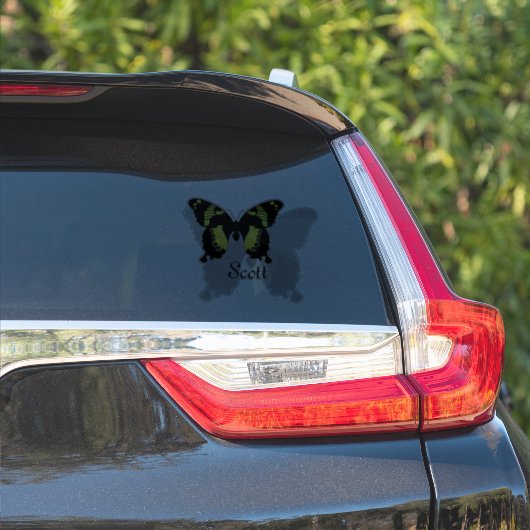 Jamaica Butterfly Shadow Name Tag Aufkleber (Auto Seite)