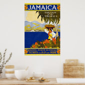 Jamaica Caribbean Sea Vintage Travel Poster (Küche)