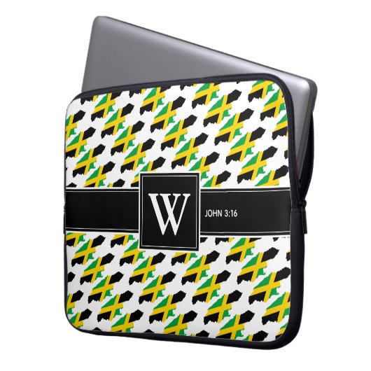 JAMAICA Christlich Scripting Monogram-Notebook Laptopschutzhülle (Vorderseite Links)
