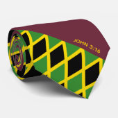 JAMAICA Christliche Schrift John 3:16 Burgund Krawatte (Gerollt)
