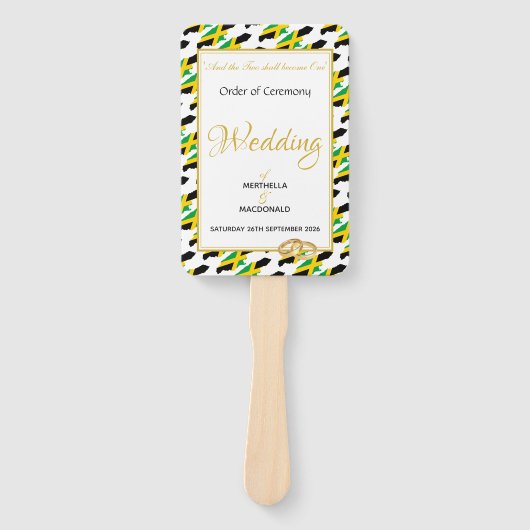 JAMAICA Christliches Hochzeitsprogramm Fächer (Vorderseite)