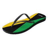Jamaica Colors Green Black & Gold Jamaika Badesandalen (Schrägansicht)