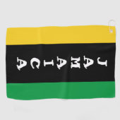 Jamaica Colors Green Gold Black Jamaican Golfhandtuch (Horizontal)