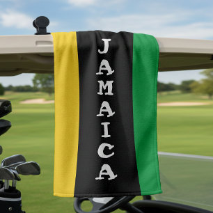 Jamaica Colors Green Gold Black Jamaican Golfhandtuch