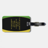 Jamaica Colors Green Gold Caribbean Name Monogram Gepäckanhänger (Rückseite horizontal)