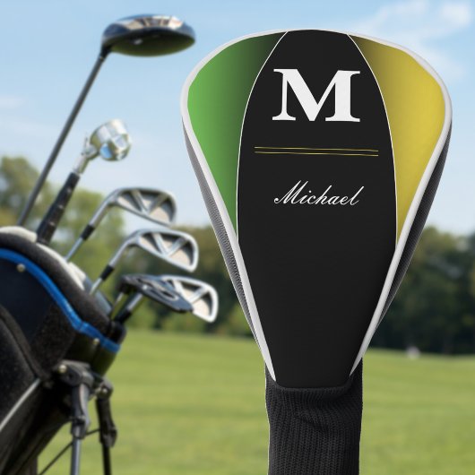 Jamaica Colors Green Gold Caribbean Name Monogram Golf Headcover