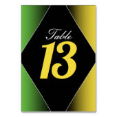 Jamaica Colors Green Gold Caribbean Restaurant Tischnummer (Vorderseite)