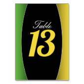 Jamaica Colors Green Gold Caribbean Restaurant Tischnummer (Rückseite)