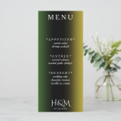 Jamaica Colors Ombre Jamaican Wedding Reception Menükarte (Stehend Vorderseite)