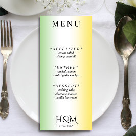 Jamaica Colors Ombre Jamaican Wedding Reception Menükarte