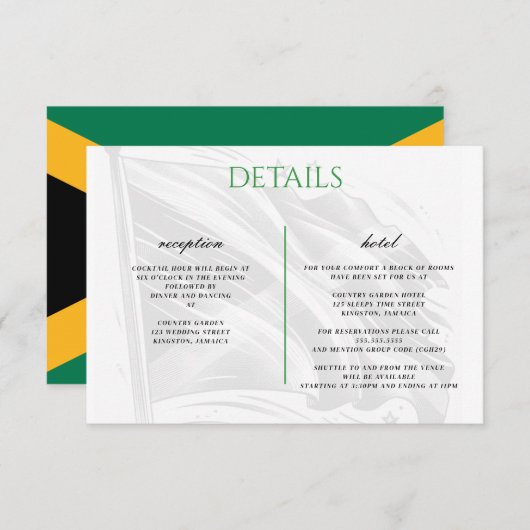 Jamaica Couple Begleitkarte (Vorne/Hinten)