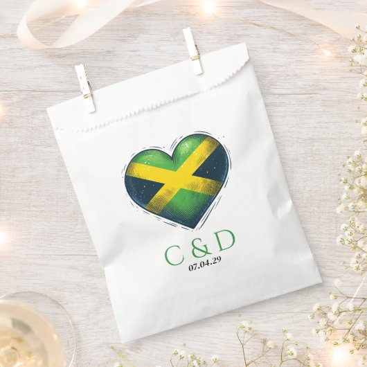 Jamaica Couple Heart Wedding Geschenktütchen (Ausgeschnitten)