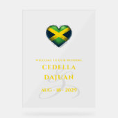 Jamaica Couple Heart Wedding Willkommen Acrylschild (Vorderseite)