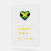 Jamaica Couple Heart Wedding Willkommen Acrylschild (Winkel)