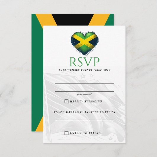 Jamaica Couple RSVP Karte (Vorne/Hinten)
