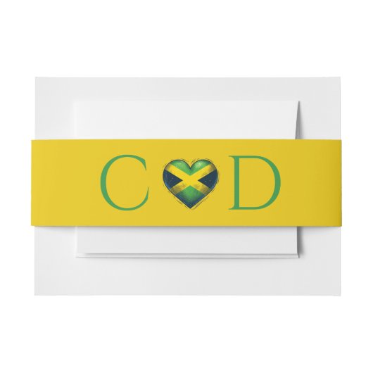 Jamaica Couple Wedding Einladungsbanderole (Vorderseite Beispiel)