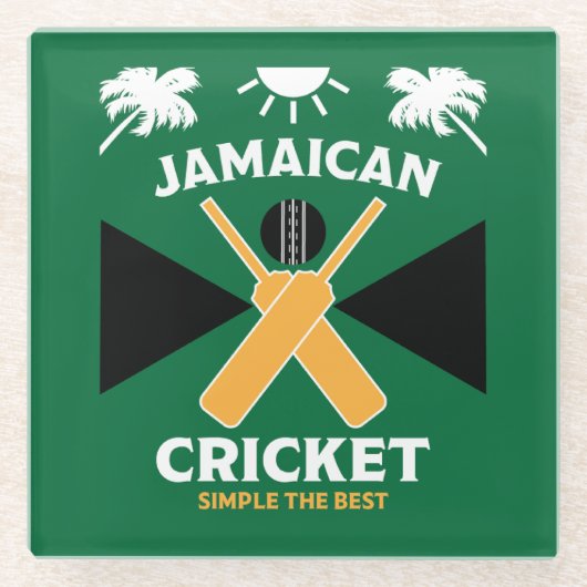 Jamaica Cricket Glasuntersetzer (Vorderseite)
