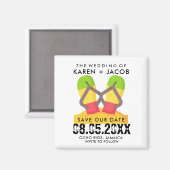 Jamaica Destination Beach Wedding Save the Date Magnet (Vorderseite/Rückseite)