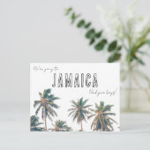Jamaica Destination Beach Wedding Save the Date Postkarte (Stehend Vorderseite)