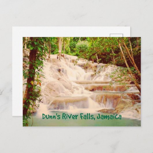 Jamaica Dunn's River Falls stilisiert Postkarte (Vorne/Hinten)