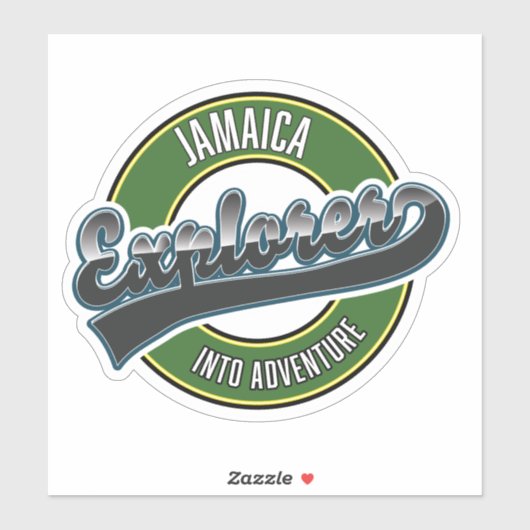 Jamaica Explorer in das Adventure-Logo Aufkleber (Blatt)