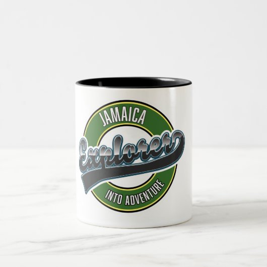 Jamaica Explorer in das Adventure-Logo Zweifarbige Tasse (Mittel)
