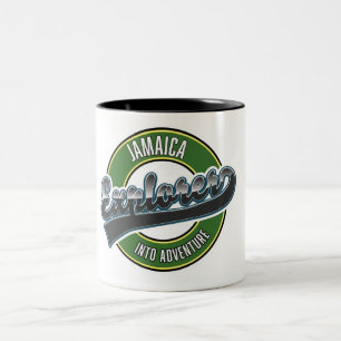 Jamaica Explorer into Adventure Logo Zweifarbige Tasse