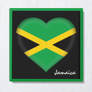 Jamaica Fahne & Jamaikanisches Herz, Urlaub /Sport Magnet