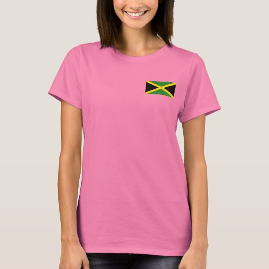 Jamaica Flag and Map dk T - Shirt (Vorderseite)