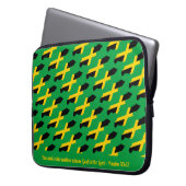 JAMAICA FLAG Anpassbare Schrift GRÜNE Laptopschutzhülle (Vorderseite Links)