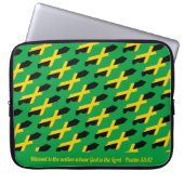 JAMAICA FLAG Anpassbare Schrift GRÜNE Laptopschutzhülle (Vorderseite)