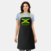 Jamaica Flag Black Green Yellow Jamaican Schürze (Getragen)