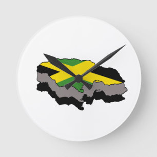 Jamaica Flag Clock Runde Wanduhr