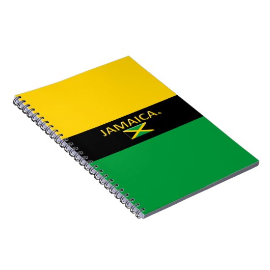 Jamaica Flag Colors Modernes Notebook Notizblock (Rechte Seite)