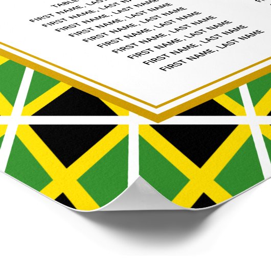 JAMAICA FLAG Custom Wedding 160 Sitzplan Poster (Ecke)