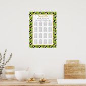 JAMAICA FLAG Custom Wedding 160 Sitzplan Poster (Küche)