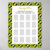 JAMAICA FLAG Custom Wedding 160 Sitzplan Poster (Vorne)