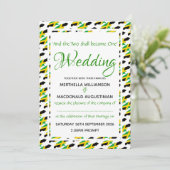 JAMAICA Flag Custom Wedding Celebration Scripting Einladung (Stehend Vorderseite)