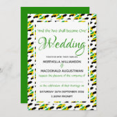 JAMAICA Flag Custom Wedding Celebration Scripting Einladung (Vorne/Hinten)