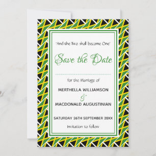 JAMAICA FLAG Customized Scripture Stylish Jamaican Save The Date